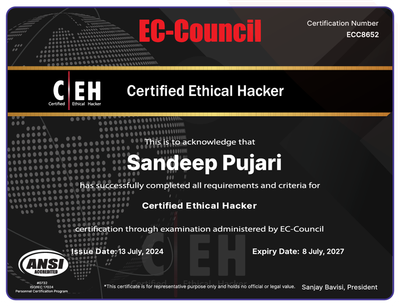 A Project Management Professional certificate issued by the Project Management Institute.