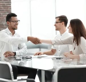 A handshake at the end of a meeting