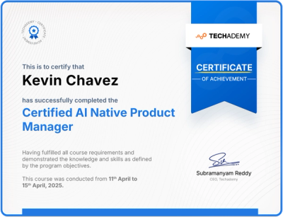A Project Management Professional certificate issued by the Project Management Institute.