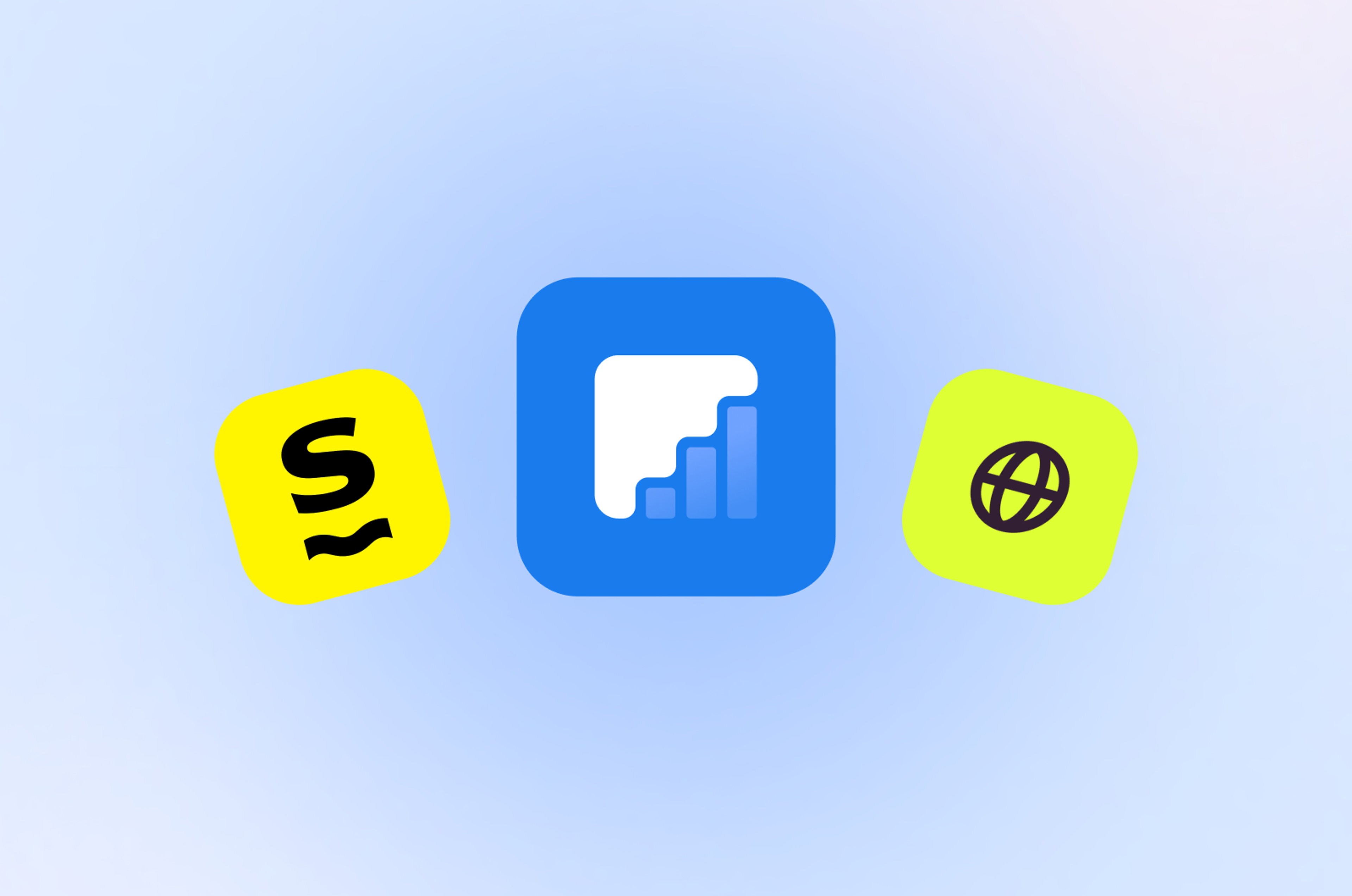 Three logos of free internet apps side by side. Left to right Saily, Firsty, and Kite Mobile.