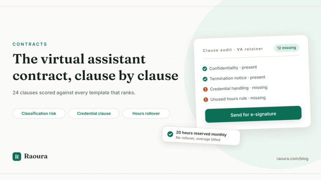 The Virtual Assistant Contract: 24 Clauses, Scored Against Every Template Ranking for This Search