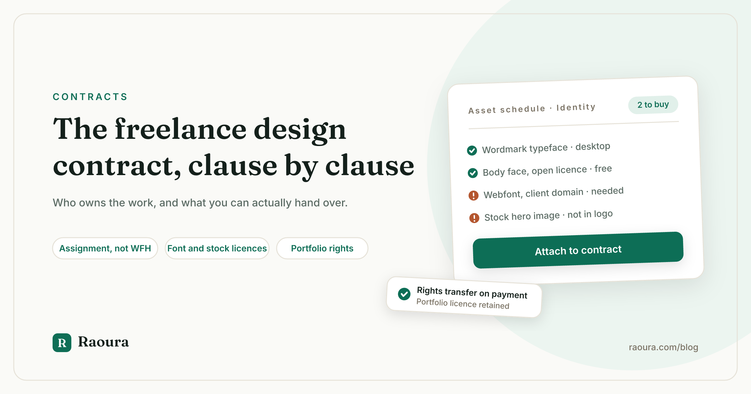 The Freelance Design Contract: The Clauses That Decide Who Owns the Work, and the Font and Stock Licences You Are Silently Promising