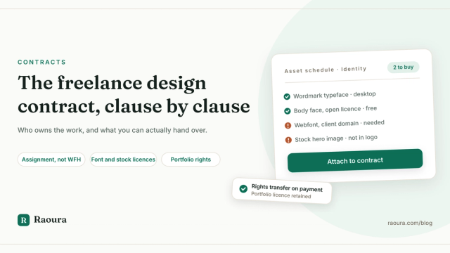 The Freelance Design Contract: The Clauses That Decide Who Owns the Work, and the Font and Stock Licences You Are Silently Promising
