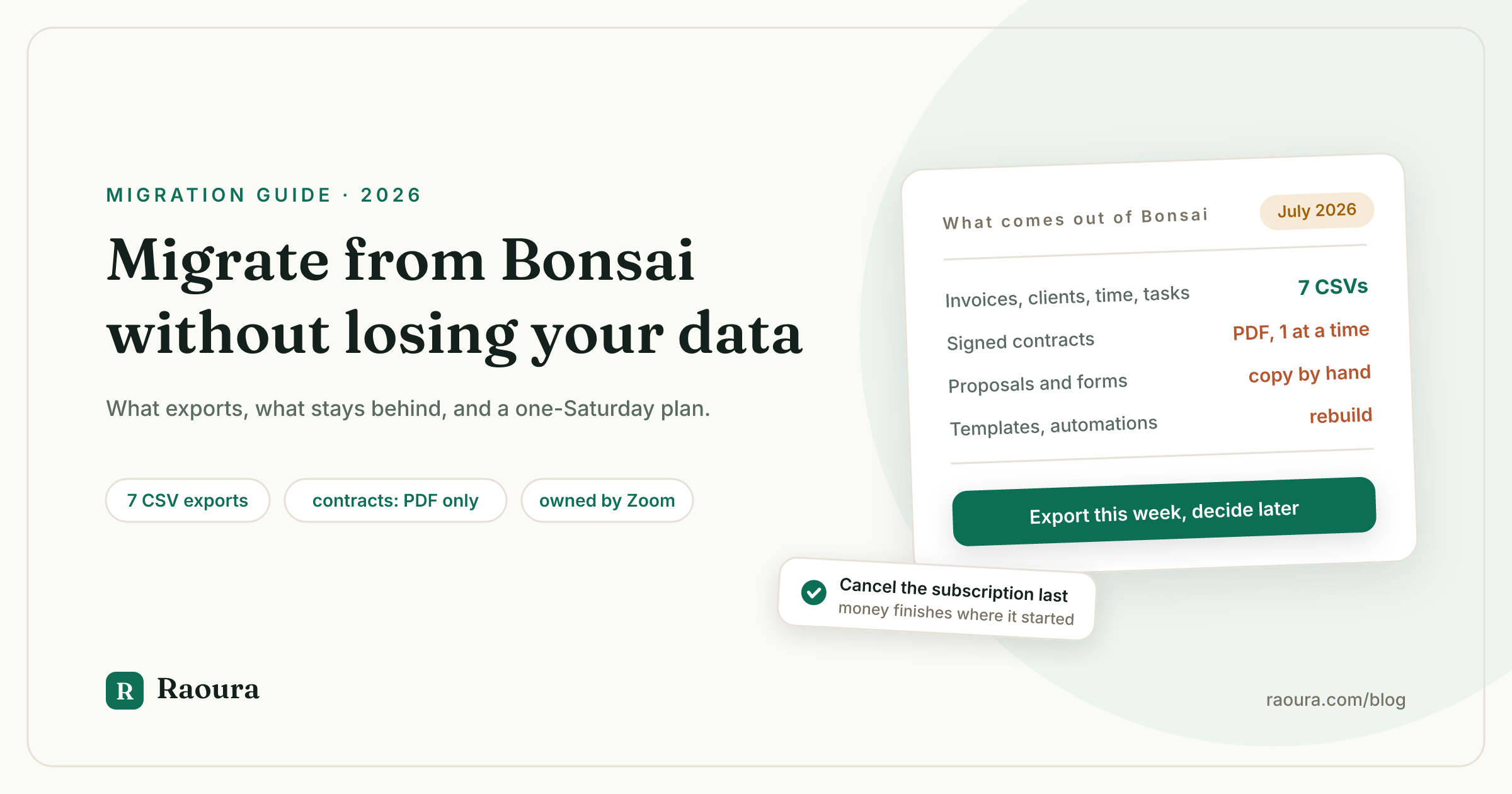 How to Migrate from Bonsai (Before or After the Zoom Changes)