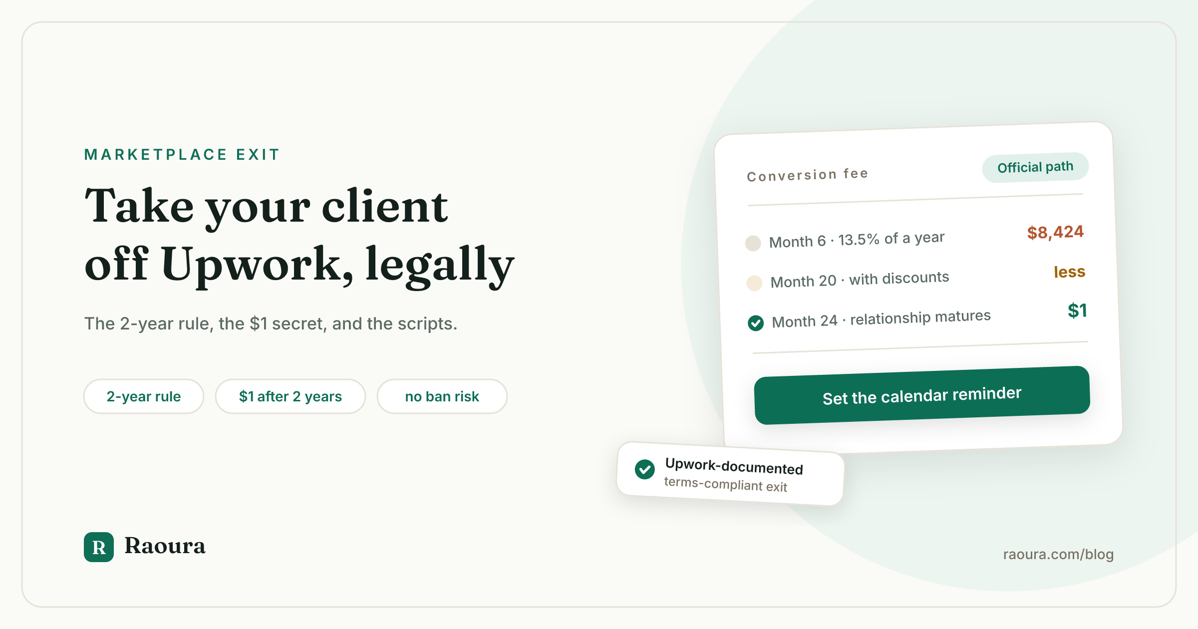How to Move Upwork Clients to Direct Contracts, Legally: The 2-Year Rule, the $1 Secret, and the Scripts