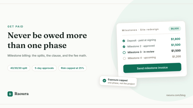 Milestone Billing: Never Be Owed More Than One Phase