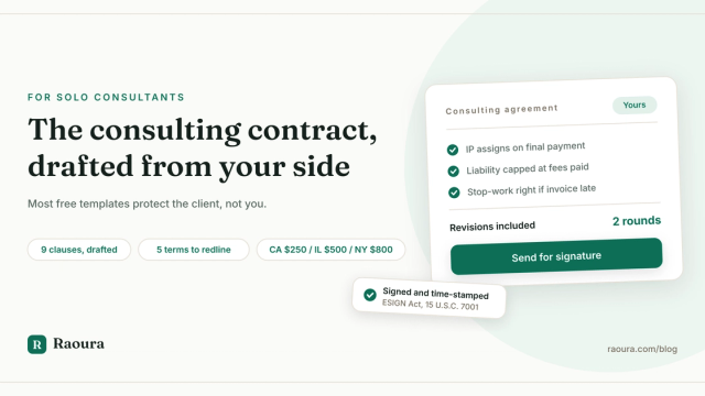 The Freelance Consulting Contract, Written From Your Side of the Table