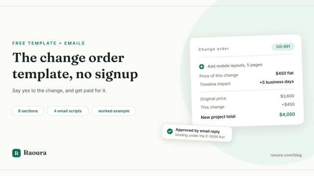 Change Order Template for Freelancers (Plus the Email That Introduces It)