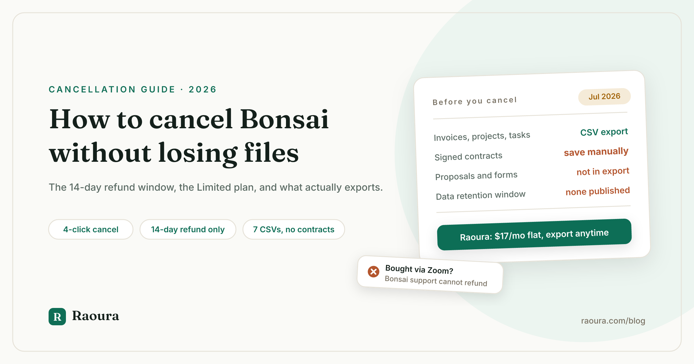 How to Cancel Bonsai (And What the Free Limited Plan Keeps)
