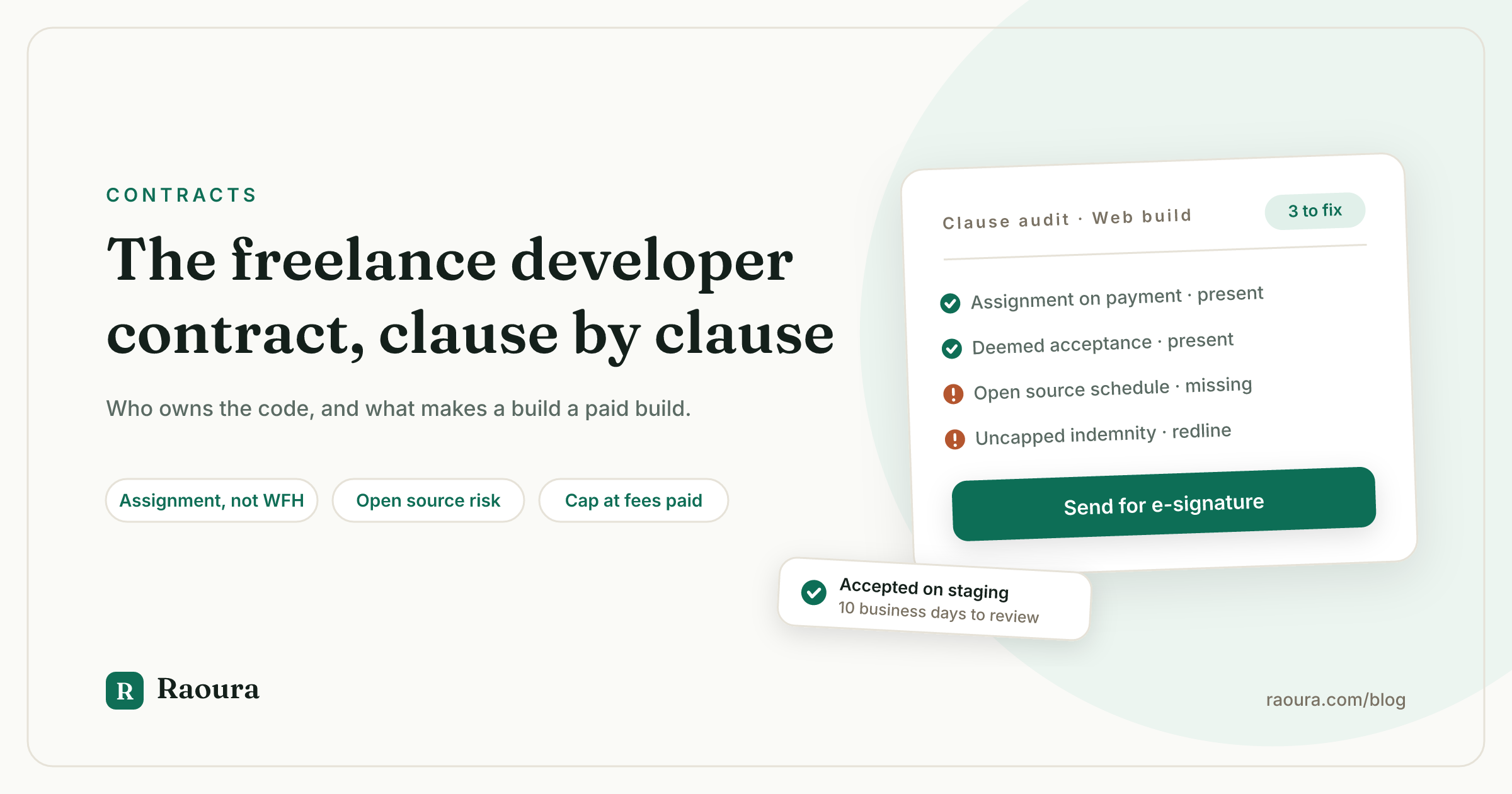 The Freelance Developer Contract: The 24 Clauses That Decide Who Owns the Code and When You Get Paid