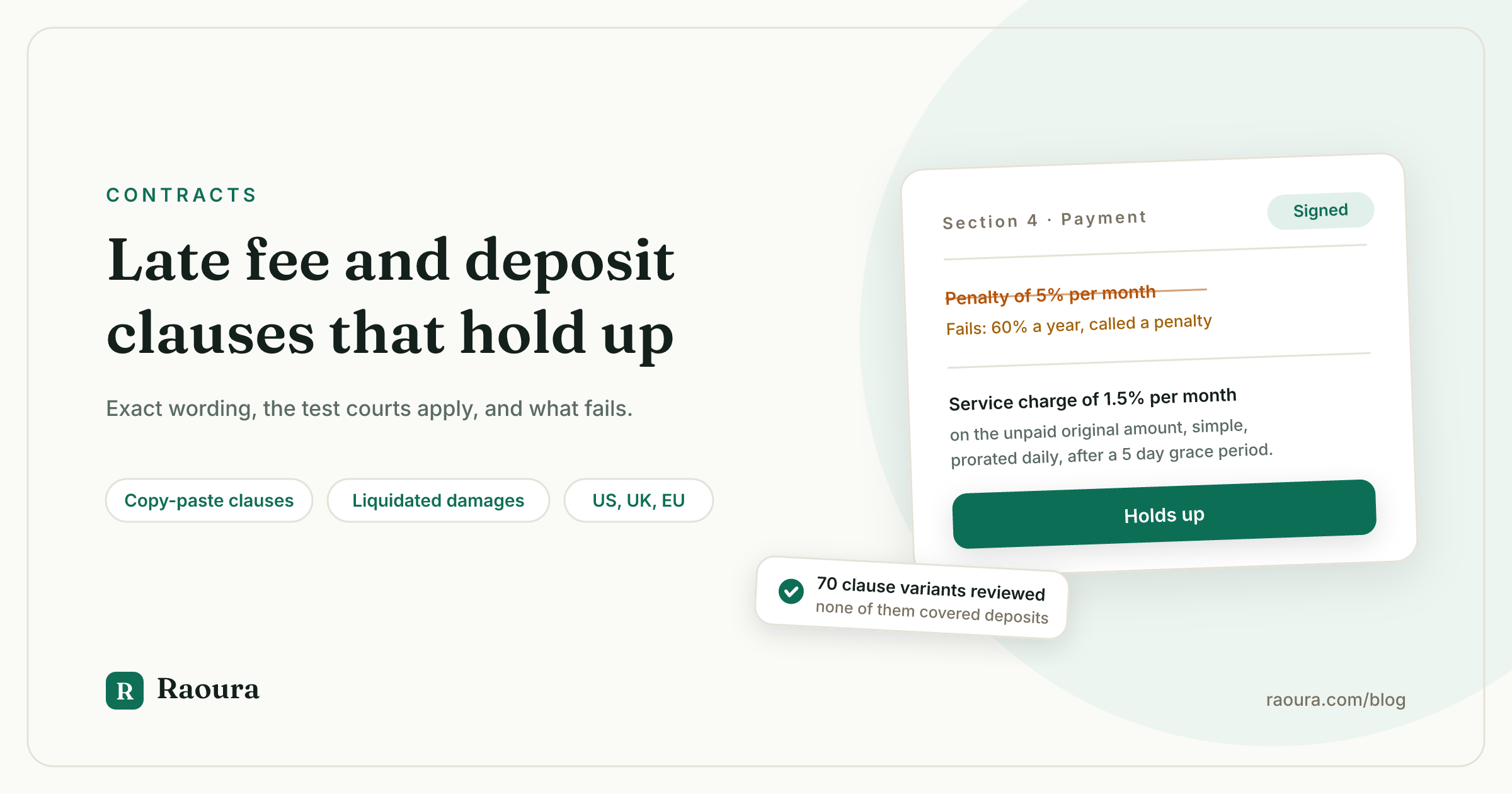 Late Fee and Deposit Clauses That Hold Up (Exact Wording)