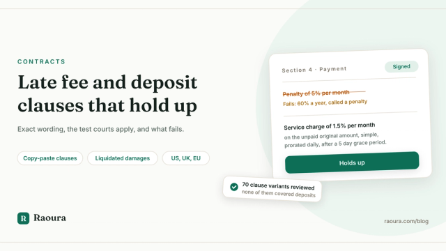 Late Fee and Deposit Clauses That Hold Up (Exact Wording)