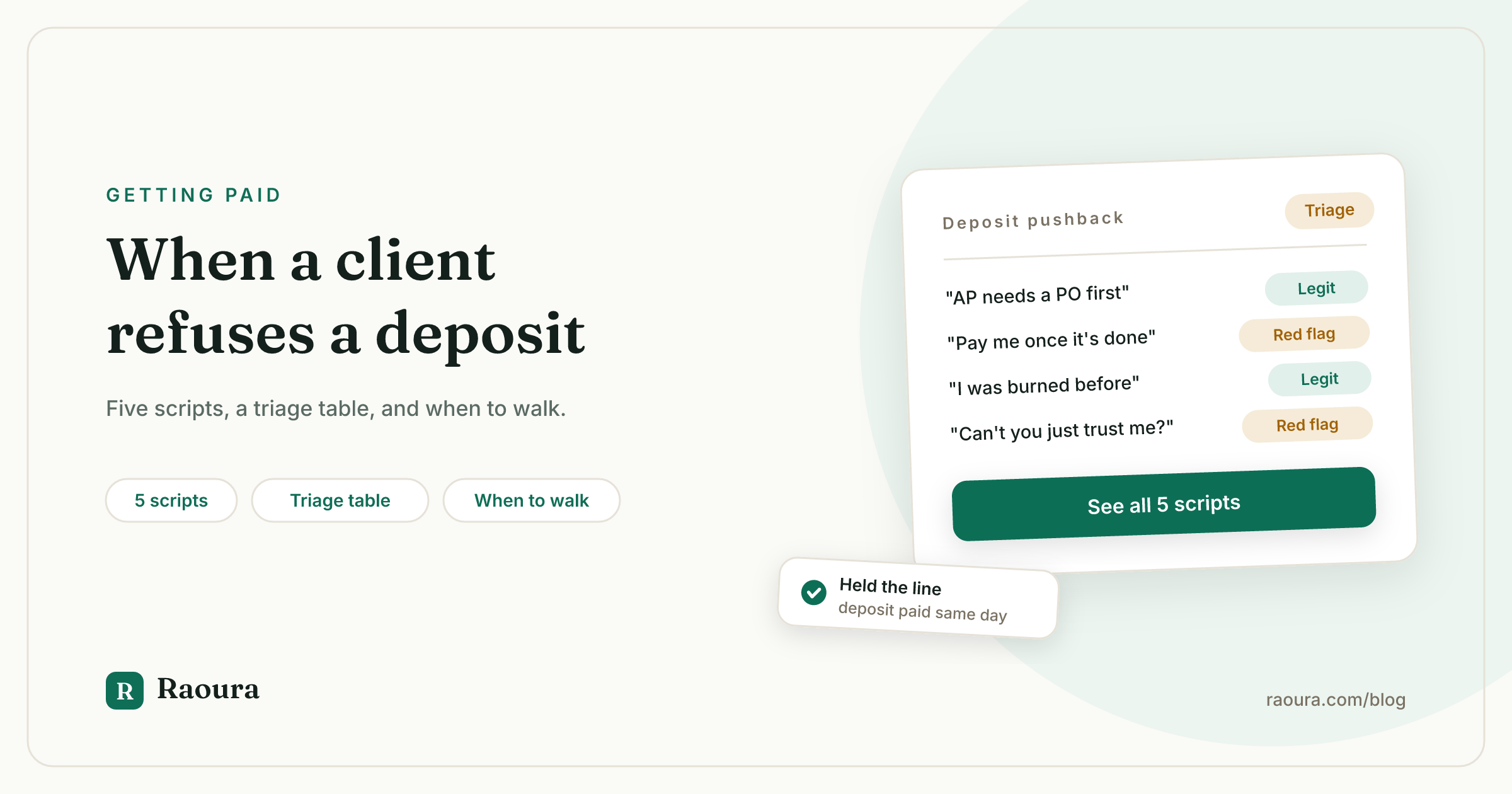 What to Say When a Client Refuses to Pay a Deposit