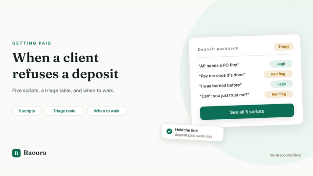 What to Say When a Client Refuses to Pay a Deposit