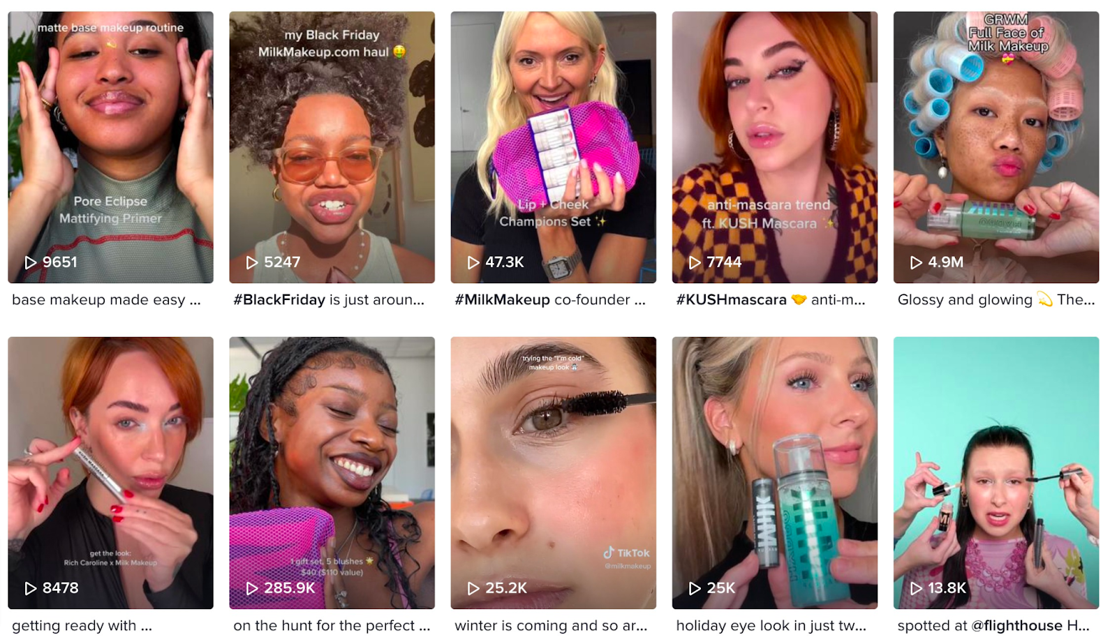 A screenshot of a TikTok page displaying a variety of skincare related videos, reflecting the growing trend of skincare education and product discovery on social media platforms.