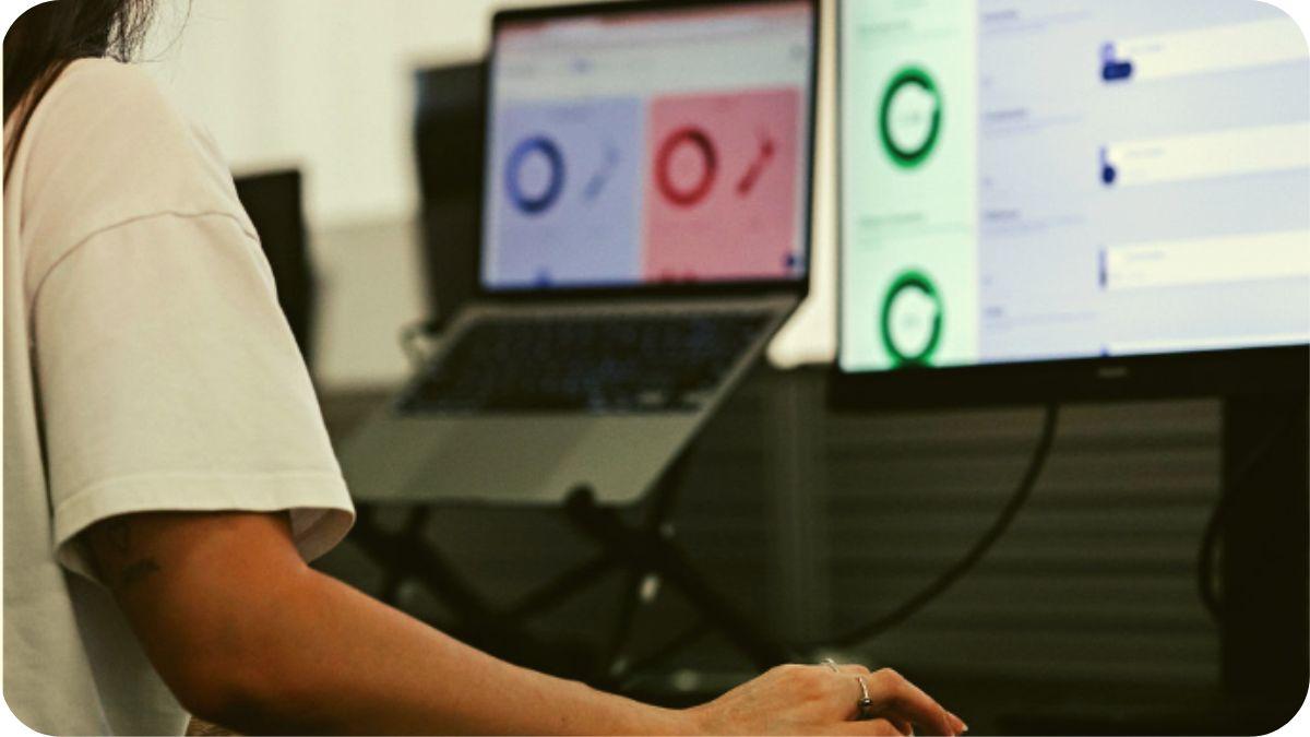 Person working in the Tracksuit dashboard.