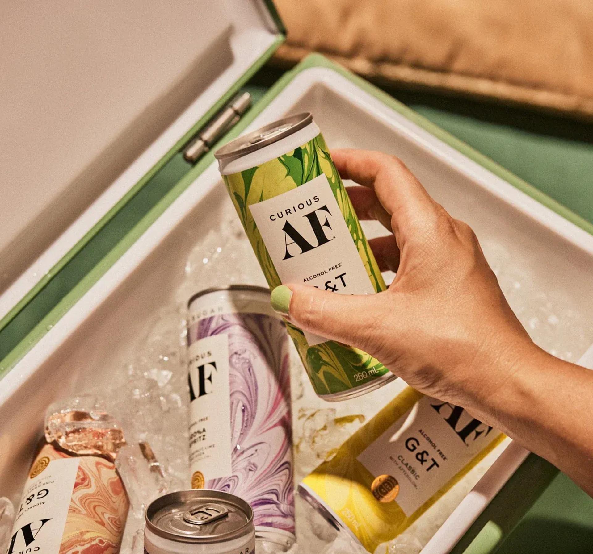 AF drinks in a chiller bin