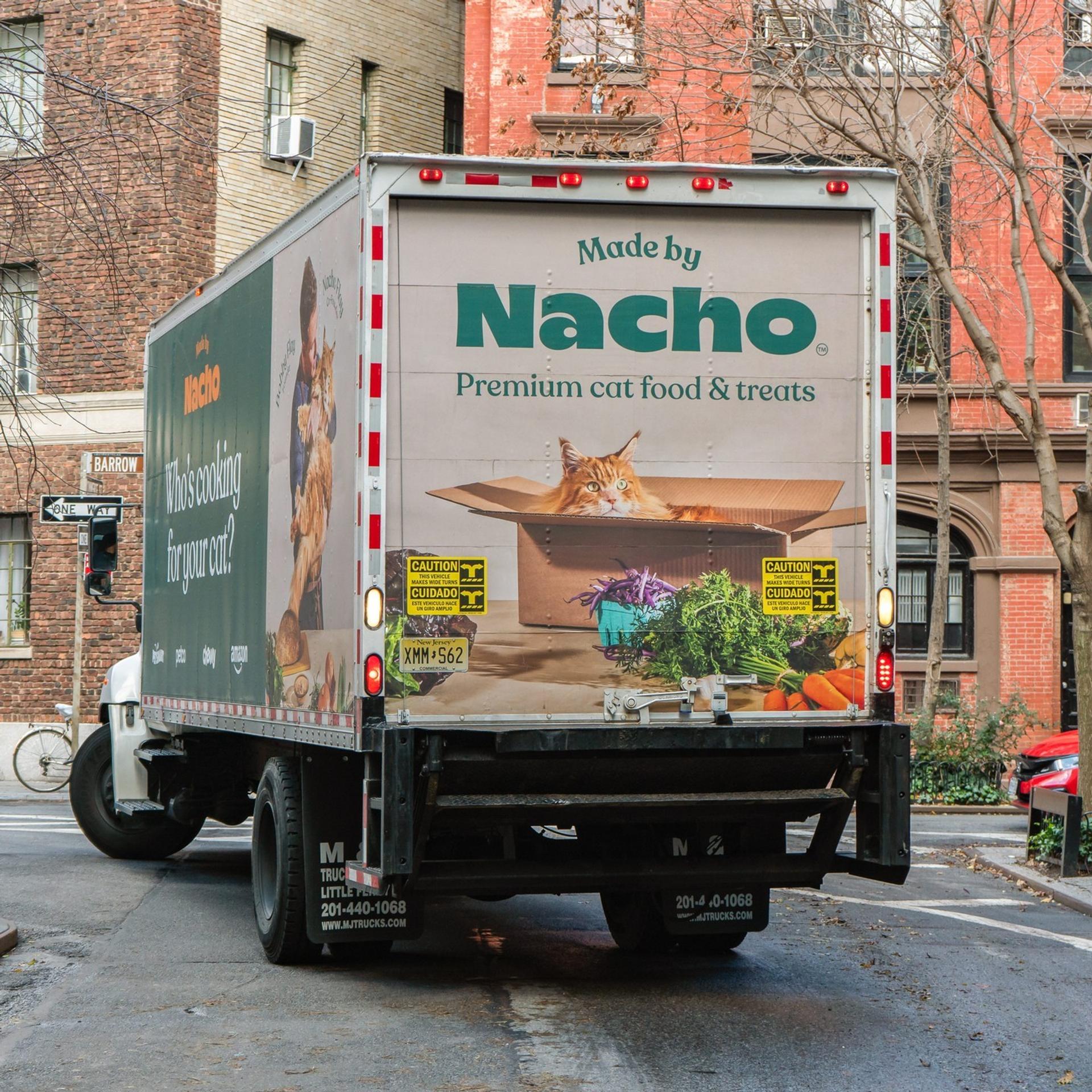 A nacho cat food delivery truck.