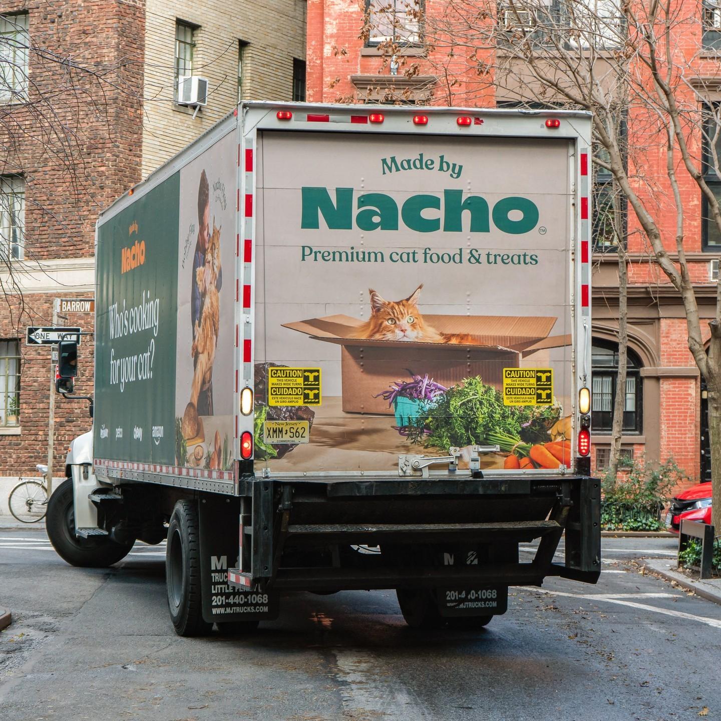 A nacho cat food delivery truck.