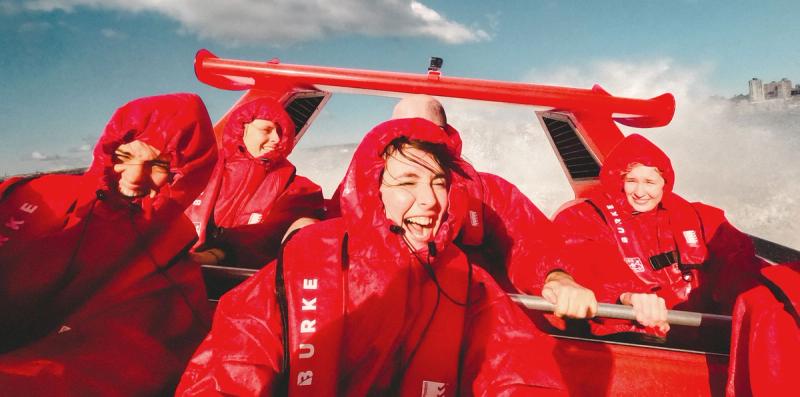 People in speedboat