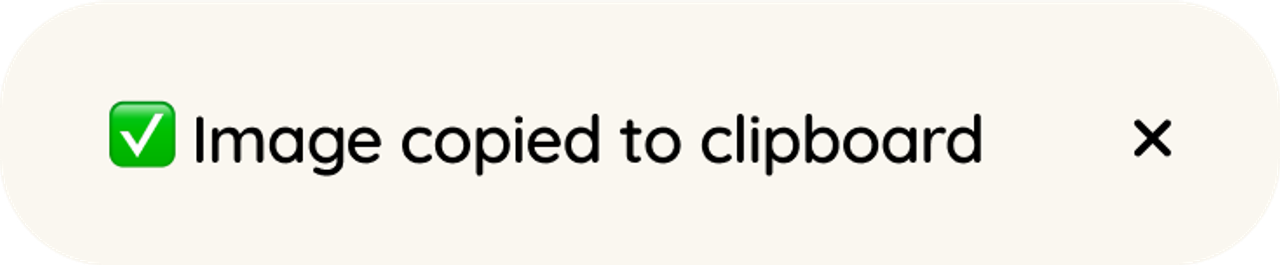 Green checkbox ticked, image copied to clipboard.