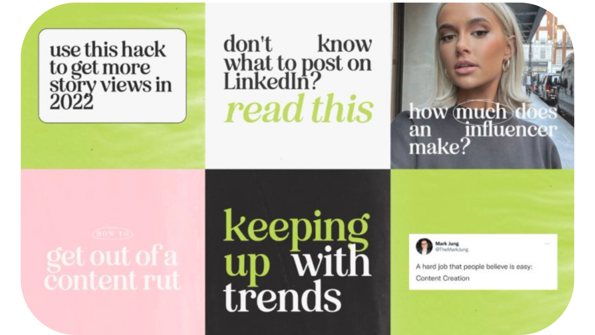 A collage of various advertisements showcasing the latest trends in brand marketing