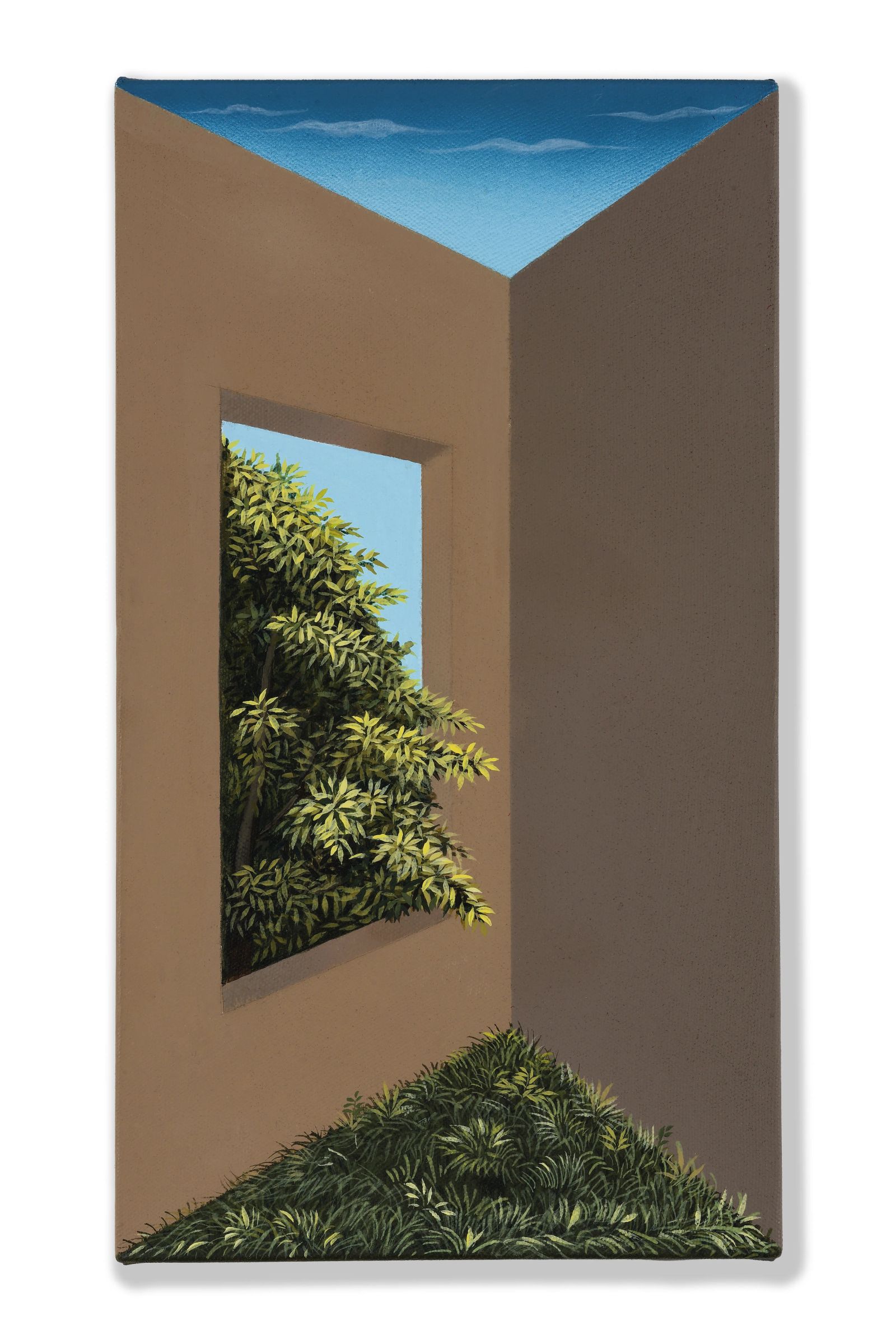 NATURE'S EMBRACE ,Medium; Matte acrylics on canvus, size; 13 inches height 8 inches width, Year 2024, Artist; Shahid Hassan Boni