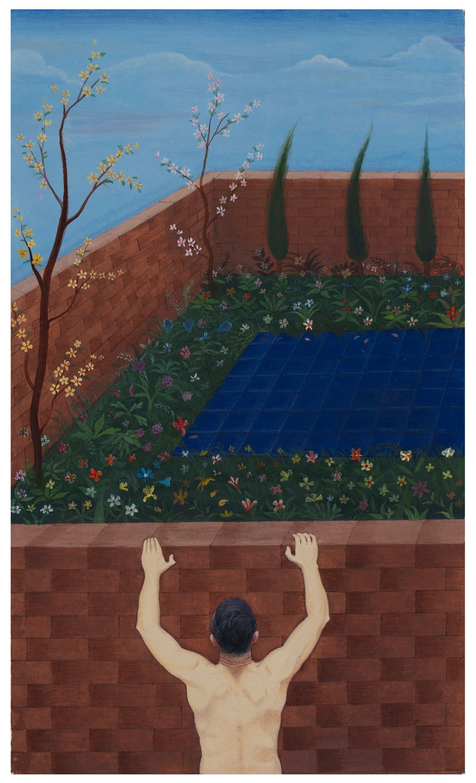 SAVED LAND. Medium Gouache on wasli paper, size 16cm x 22cm Year 2021 Artist. Shahid Hassan Boni