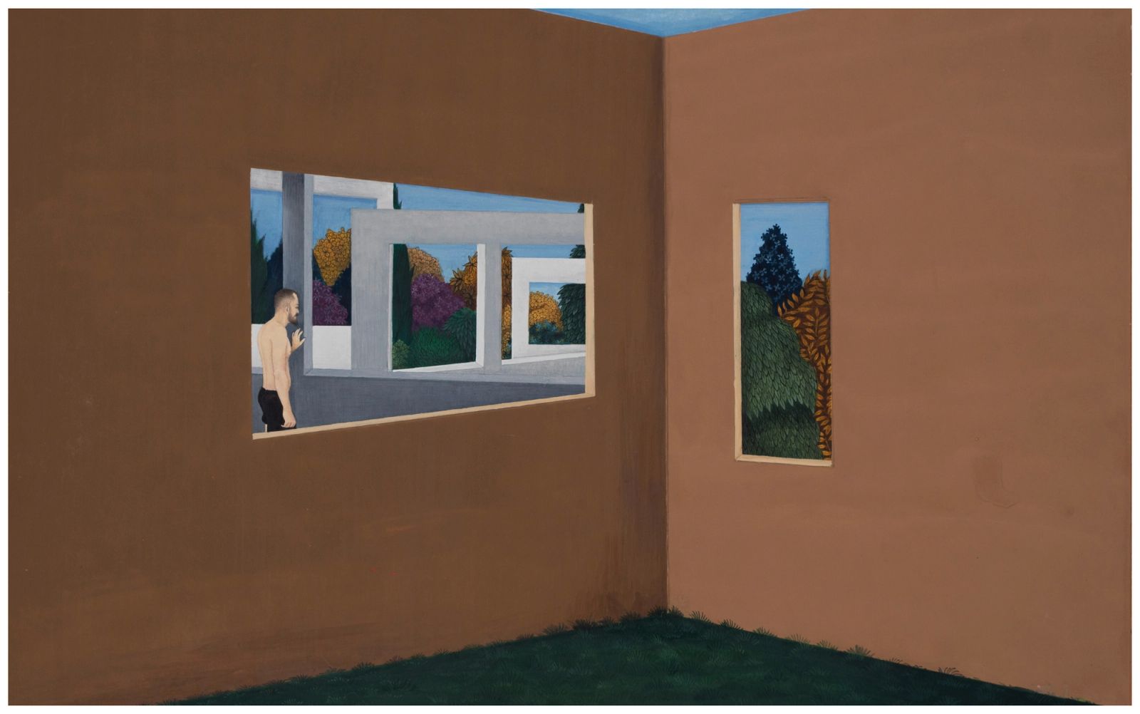 SELF-CREATED MAZE, Medium; Gouache on Wasli, Size; 15 inches height, 20 inches width, Year; 2021, Artist; Shahid Hassan Boni