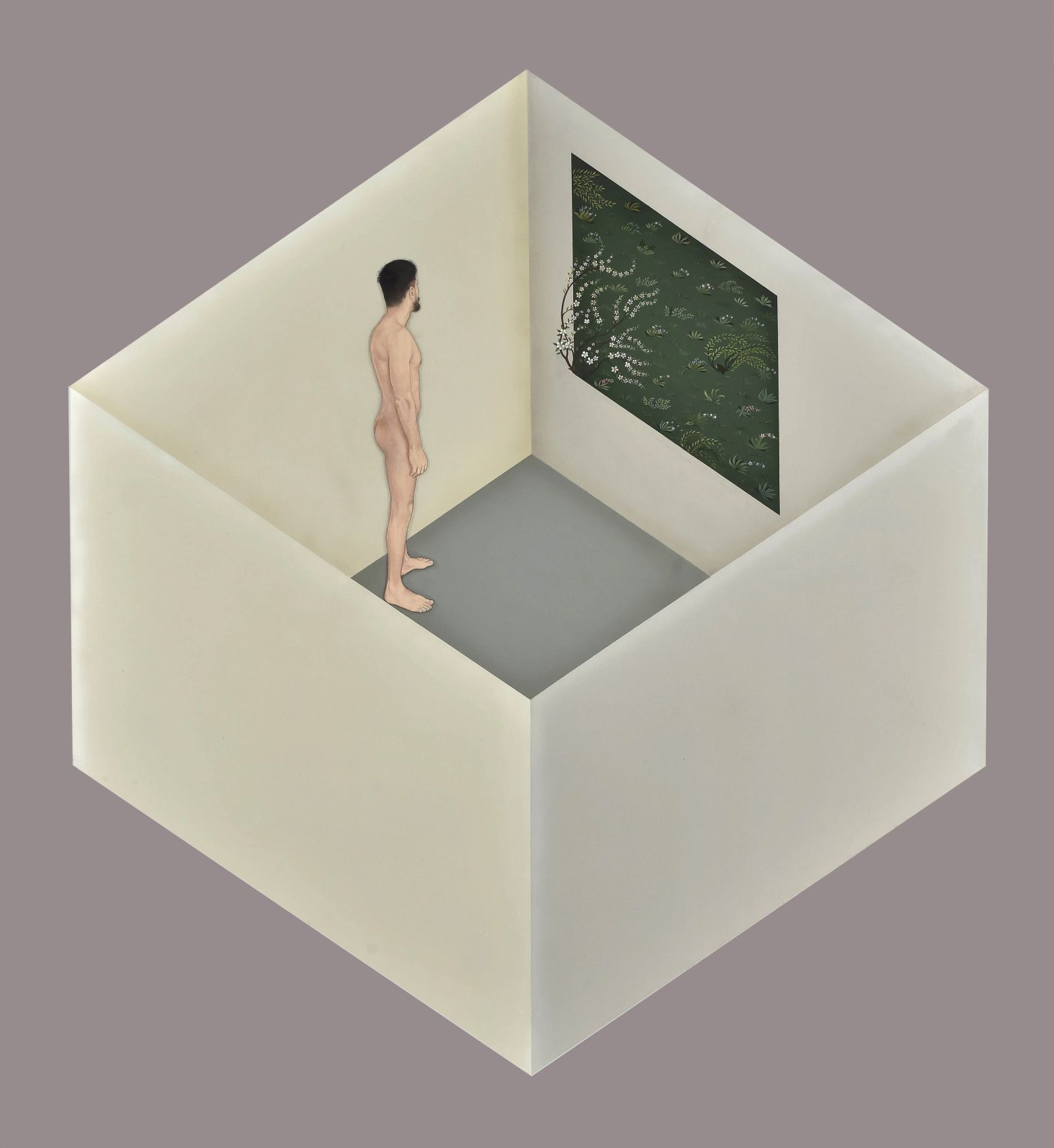 CONFINED BY FREEDOM Medium; Matte acrylics on canvus, size; 72 inches height 65 inches width, Year 2023 copy