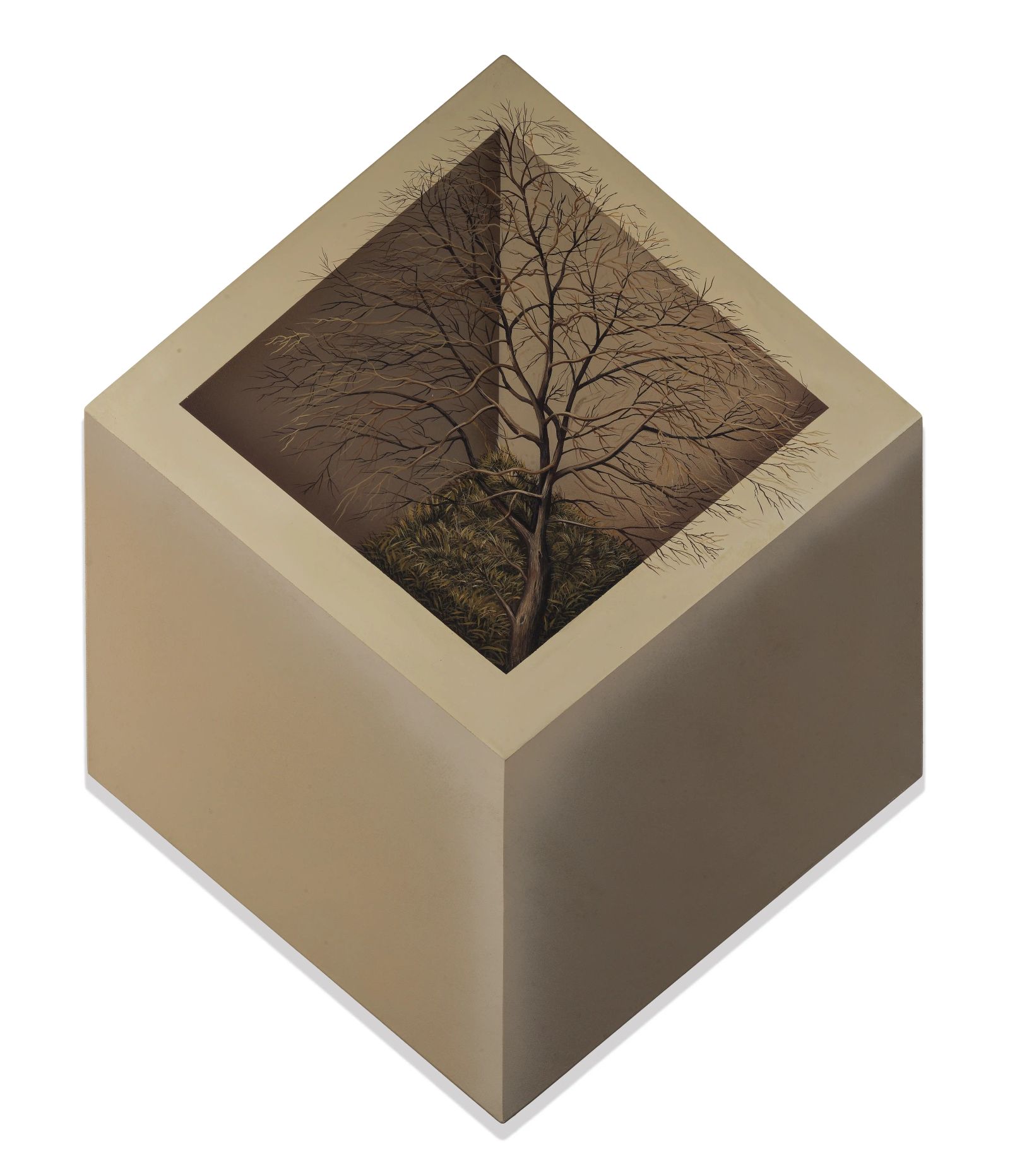 FOREIGN LAND ,Medium; Matte acrylics on canvus, size; 48 inches height 37 inches width, Year 2024, Artist; Shahid Hassan Boni