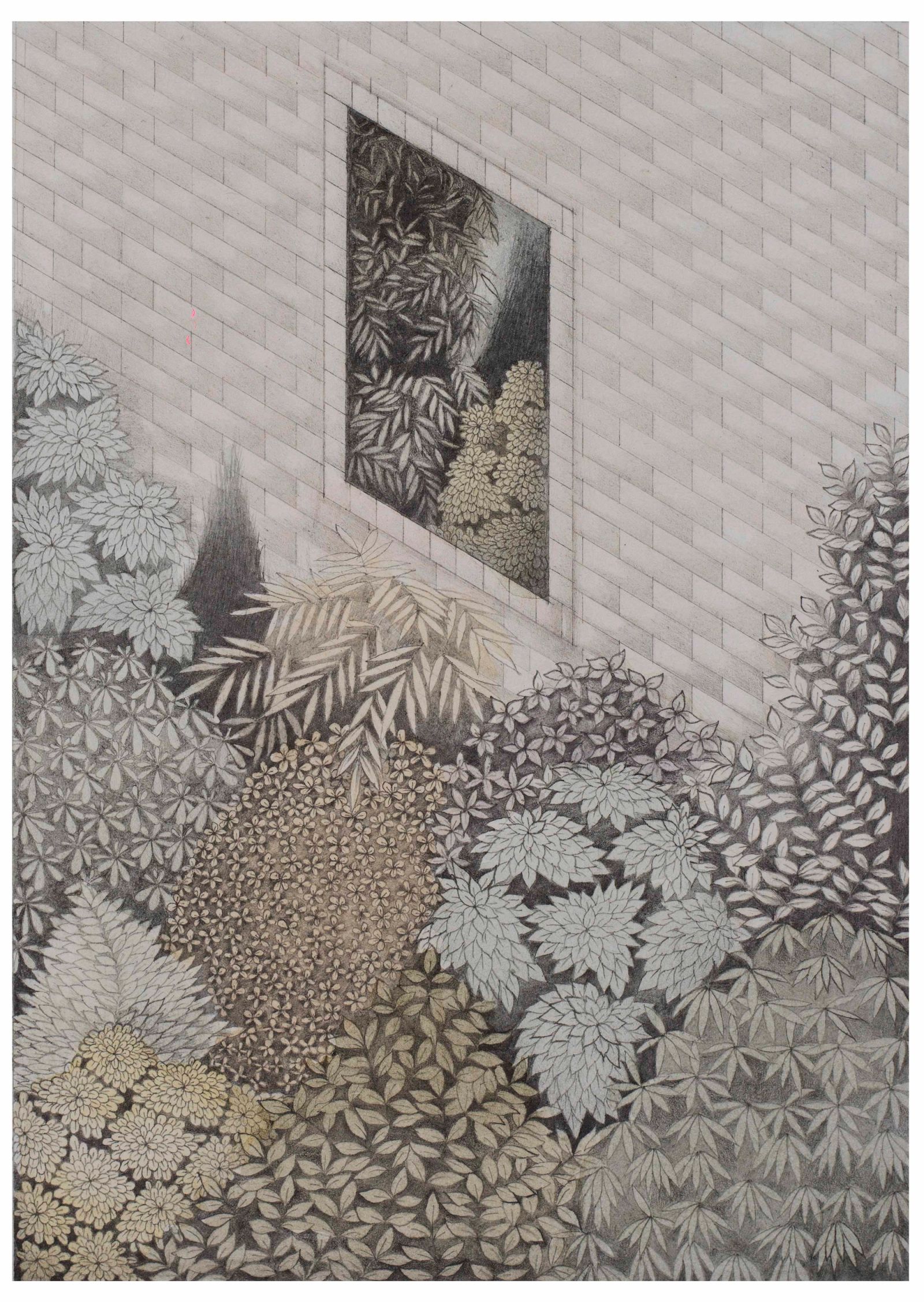 UNTITLED III. Medium Graphite and watercolor on wasli paper, Size; 9 inches height, 6 inches width, Year 2021 Artist. Shahid Hassan Boni copy