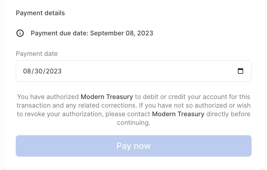 Payment details date