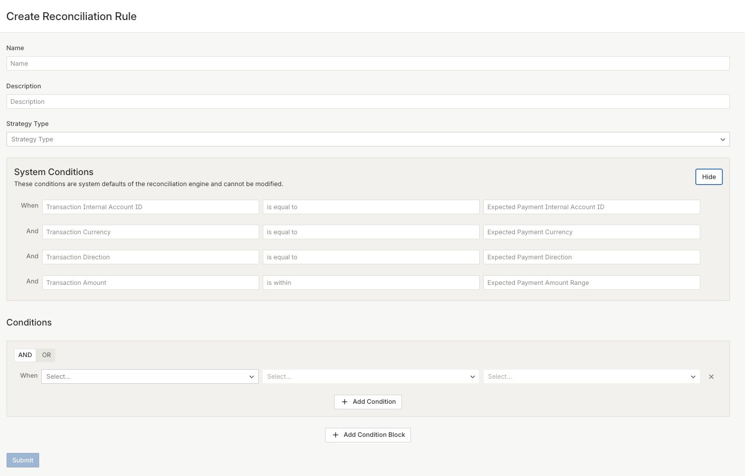 A look at how system conditions for reconciliation can be set. 