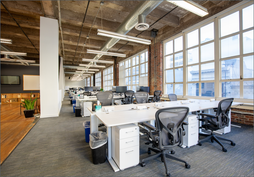 Modern Treasury office: desks