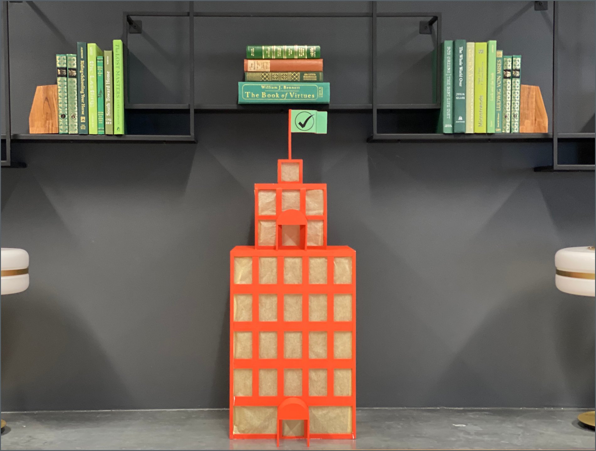 The building from the brand video, now in its permanent home in Modern Treasury's San Francisco office