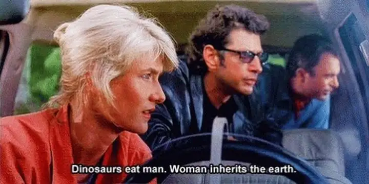 Laura Dern scene from Jurassic Park