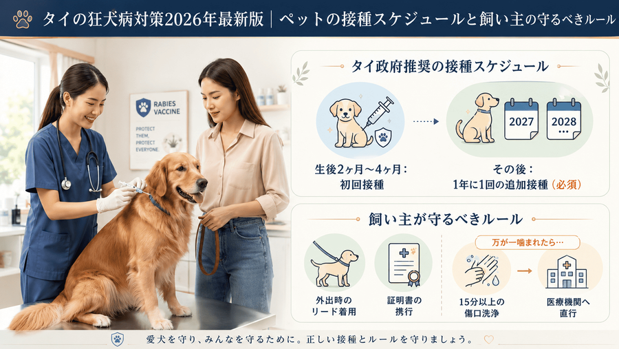 タイのペットに狂犬病注射