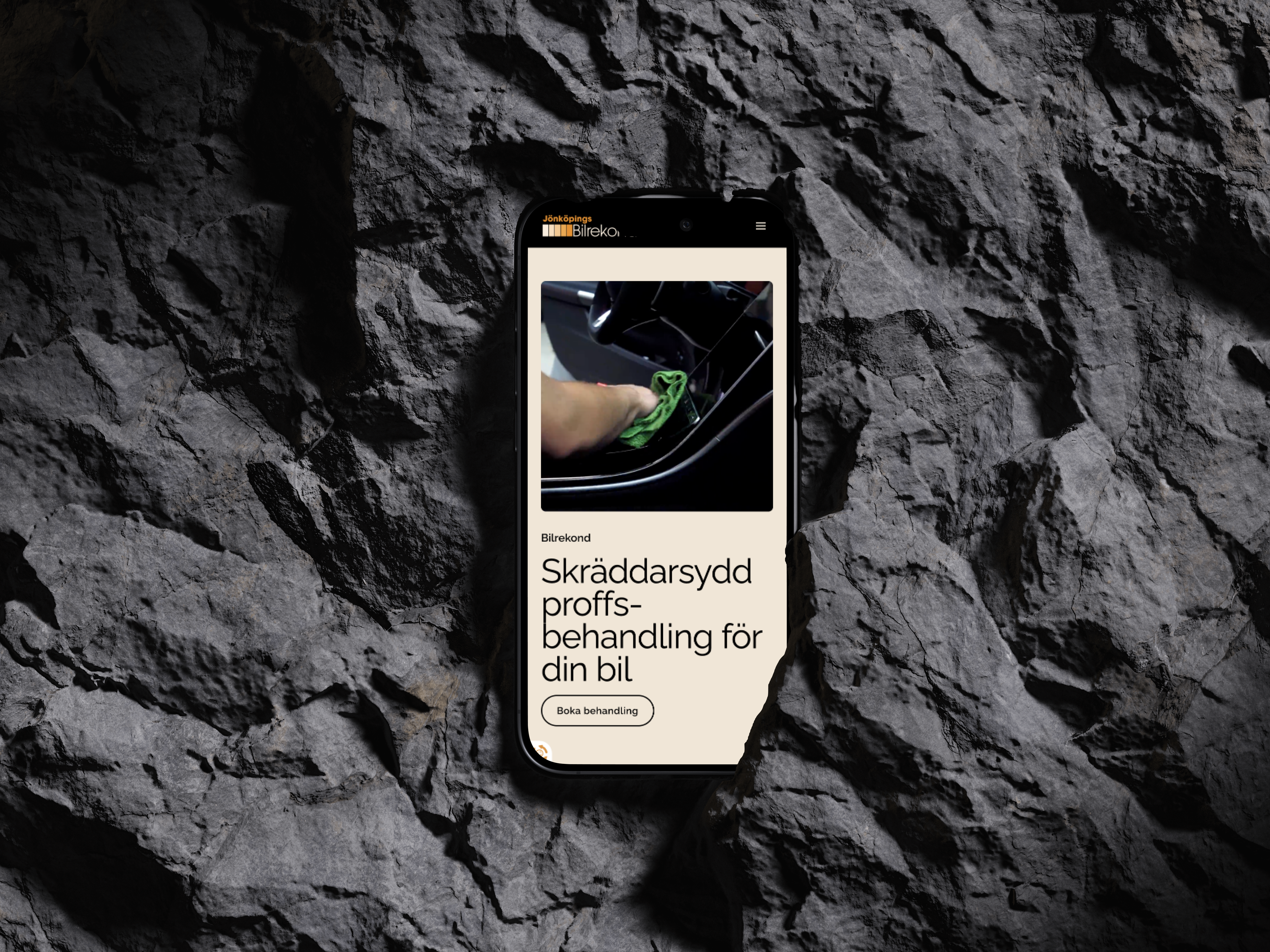 Jönköpings Bilrekond iPhone startsida