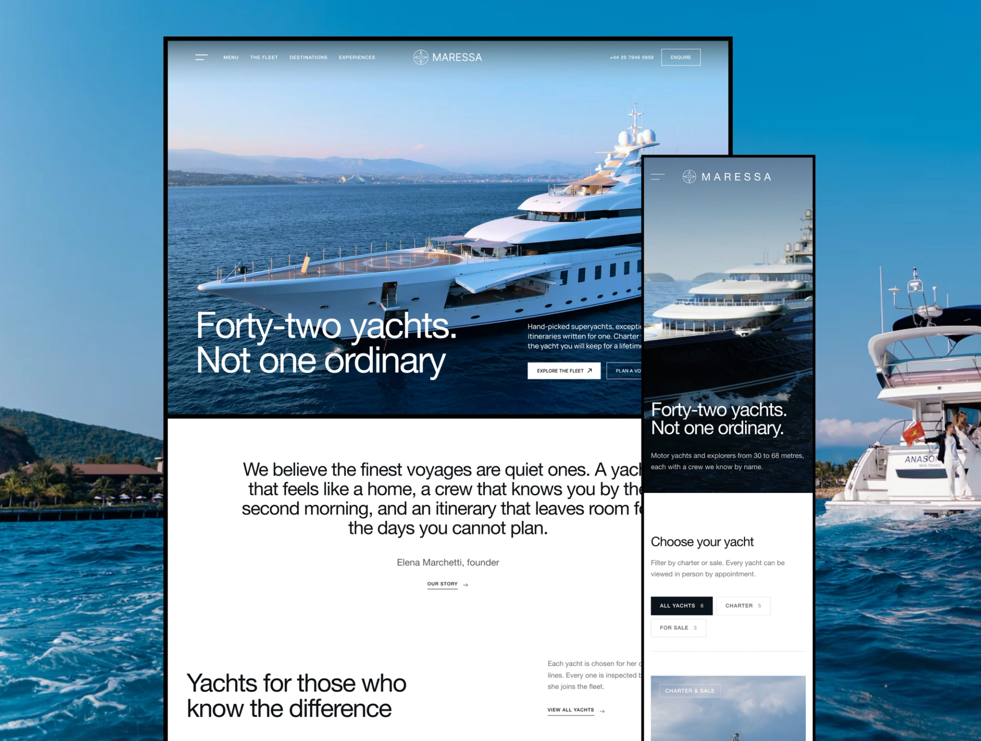 Maressa - Luxury Yacht Charter & Sales Website Template