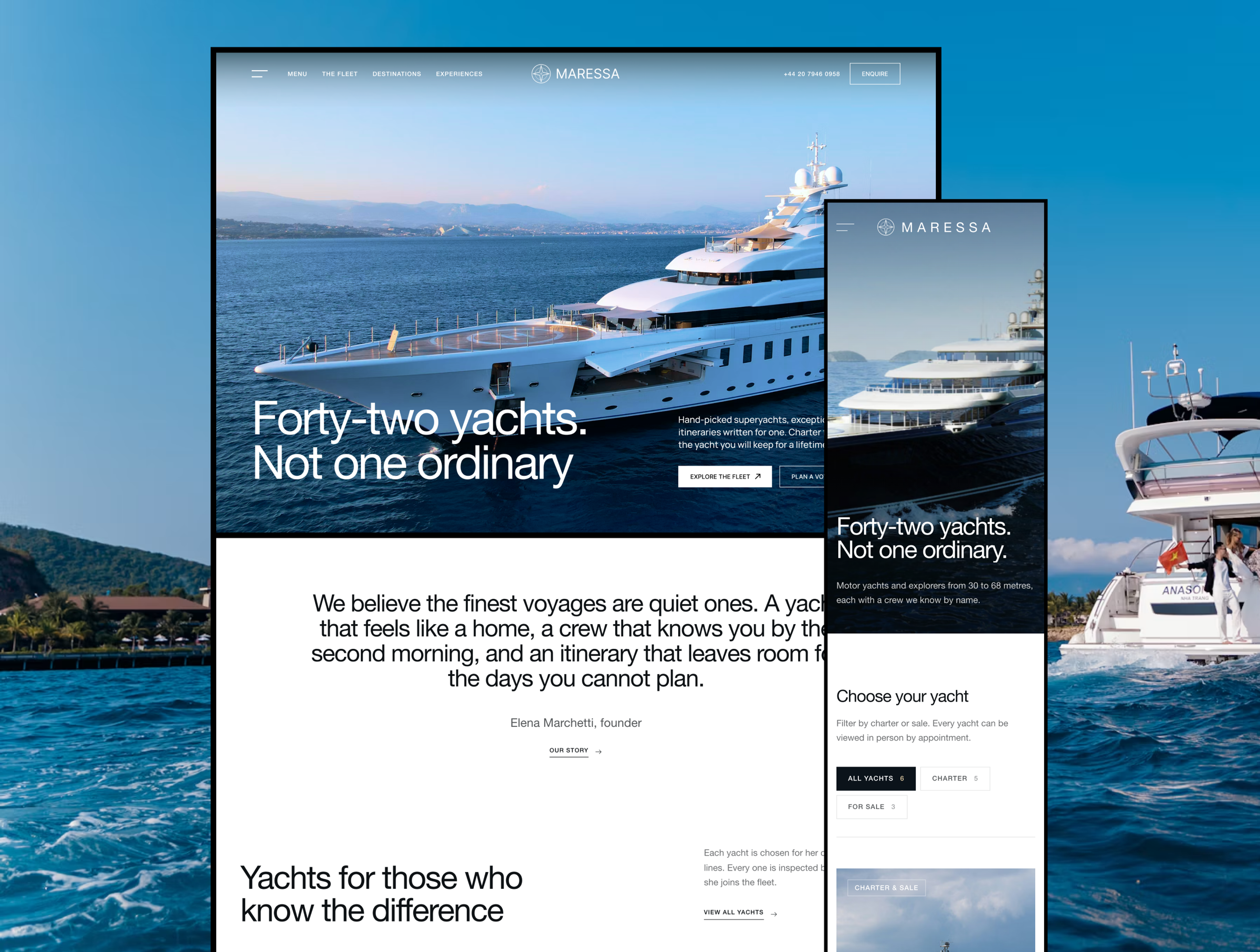Maressa - Luxury Yacht Charter & Sales Website Template