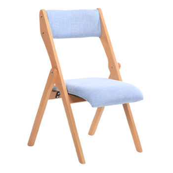 Sobuy Blue Folding Chair Wooden Padded