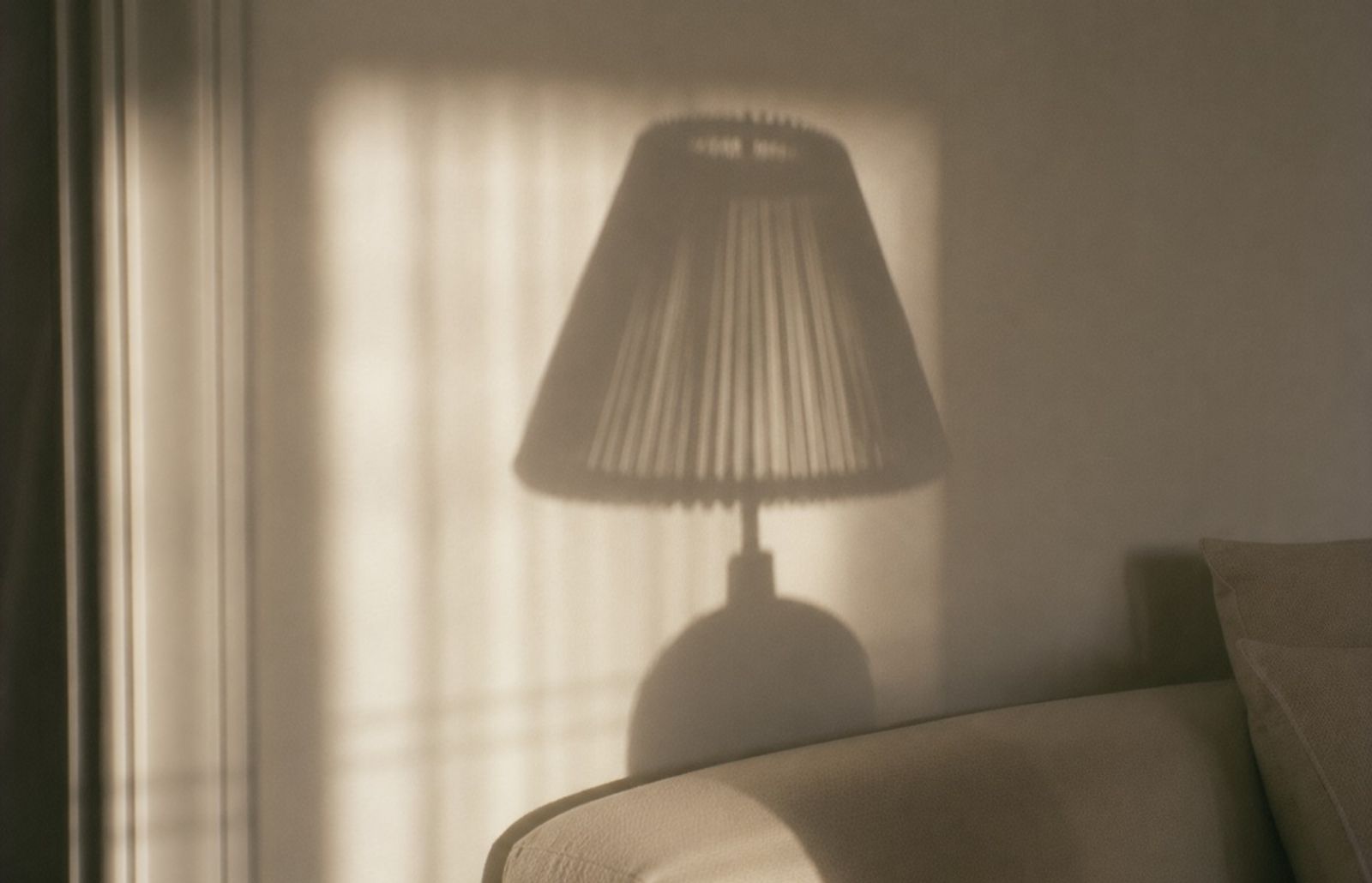 En skuggbild på en bordslampa
