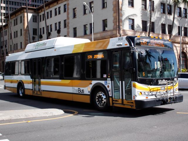 TheBus on an Oahu street