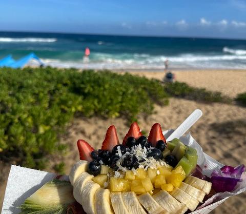 Fruit bowl from the Sany Beach food truck