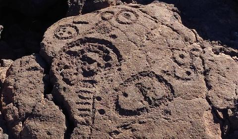 a petroglyph at the Waikōloa Petroglyph Reserve in Waikoloa, Big Island