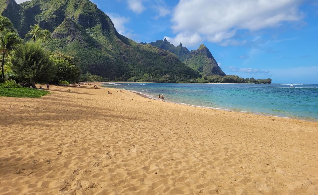 Tunnels Beach looking towards Bali Hai in Hāʻena, Kaua'i