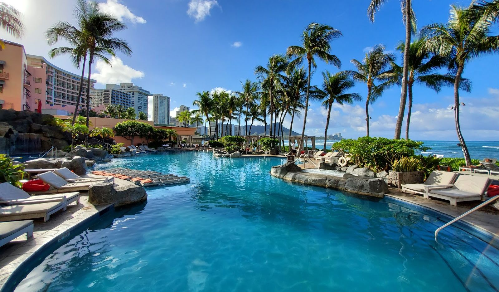 the pool at the Waikiki Sheraton