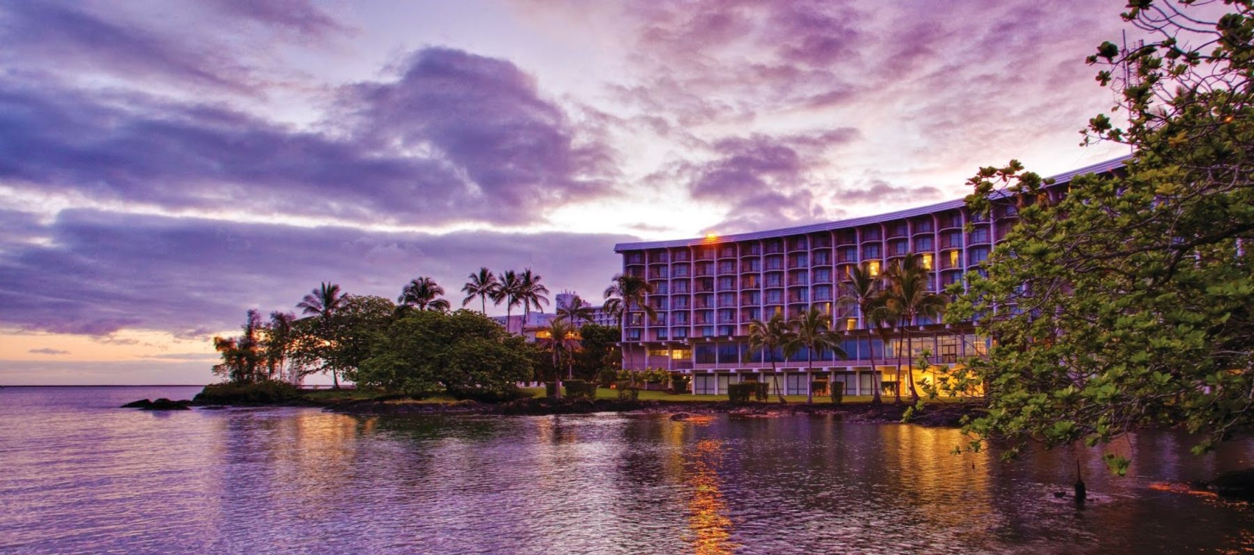 the Hilo Hawaiian Hotel from across the water