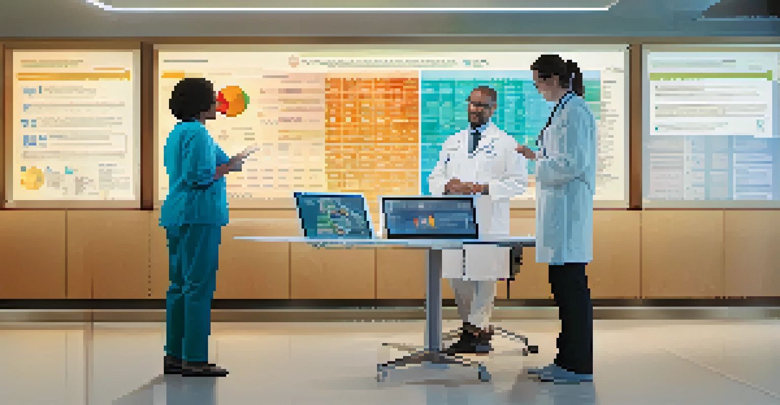 A patient consulting with a healthcare provider about their genetic profile in a modern clinic, with charts and digital displays in the background.